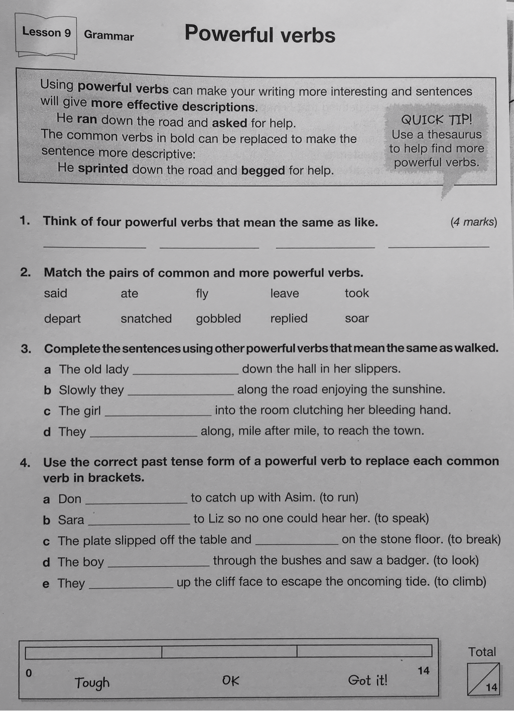 Powerful Verbs Worksheets For Grade 5